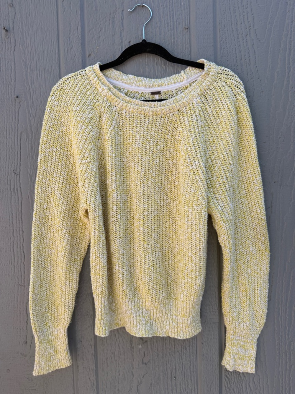 Light Yellow Knit Crewneck Sweater Size: S